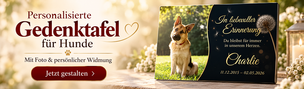 Personalisierte Gedenktafel für Hunde und Haustiere