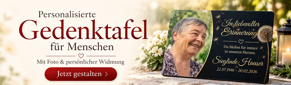 Personalisierte Gedenktafel für Menschen