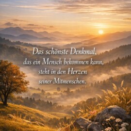 „Das schönste Denkmal, das ein Mensch bekommen kann, steht in den Herzen seiner Mitmenschen.“ In Erinnerungen, Gesten und stillen Momenten lebt weiter, was war und was verbunden hat. Manches lässt sich nicht festhalten, doch es bleibt spürbar – in Wärme, Dankbarkeit und dem, was das Leben leiser macht. Zwischen Abschied und Liebe entsteht ein Raum, in dem das Vermissen seinen Platz haben darf. #erinnerung #abschied #trauer #liebe #vermissen #gedenken #innehalten