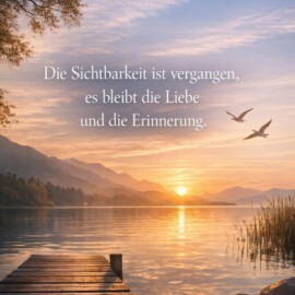 "Die Sichtbarkeit ist vergangen, es bleibt die Liebe und die Erinnerung." In diesem Satz liegt eine stille Wahrheit: Was nicht mehr greifbar ist, kann dennoch weiterwirken. Zwischen Abschied und Alltag bleibt ein Platz, an dem Verbundenheit leise weiterlebt. Erinnerung trägt das Gewesene, ohne es festhalten zu müssen. #erinnerung #abschied #liebe #verlust #trauer #verbundenheit #stille