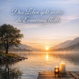 "Das Leben geht weiter, die Erinnerung bleibt." In diesem Satz liegt beides nebeneinander: der Alltag, der wieder Schritte verlangt, und das, was nicht verschwindet. Erinnerung trägt Spuren von Nähe, von Worten, von gemeinsamen Momenten – manchmal sanft, manchmal schwer. Im Innehalten wird spürbar, dass Abschied nicht alles beendet, sondern etwas in anderer Form fortbestehen lässt. #erinnerung #abschied #trauer #liebe #verlust #gedenken #innehalten